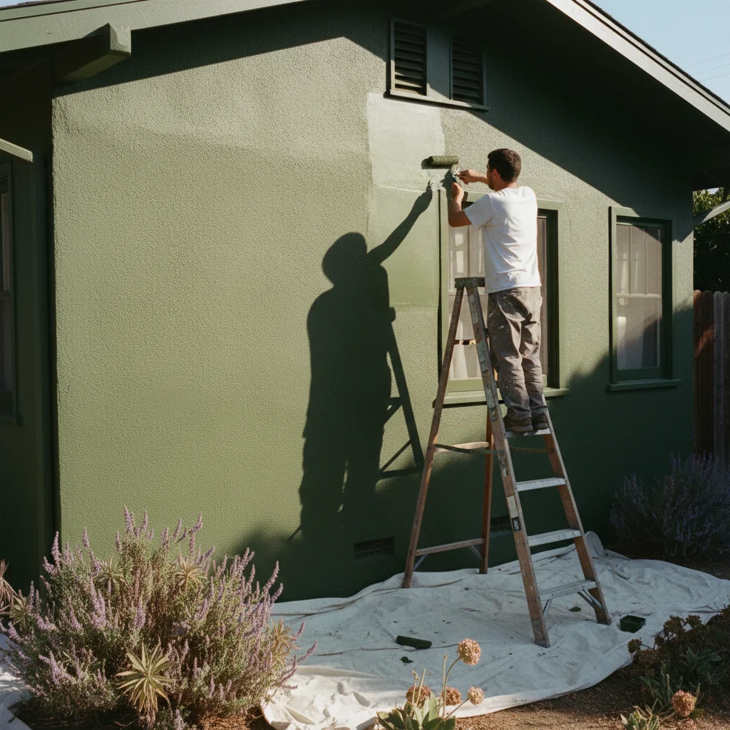 exterior painting project documentary photograph