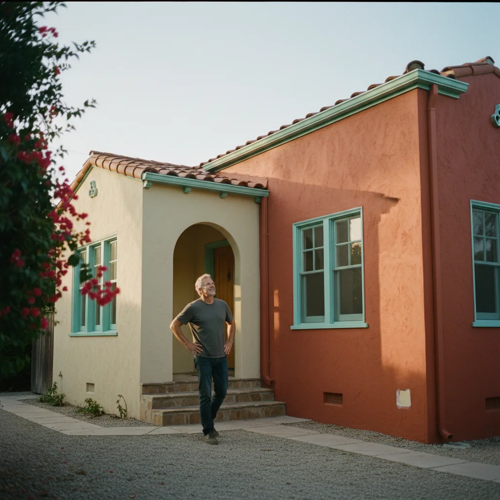 exterior painting project documentary photograph