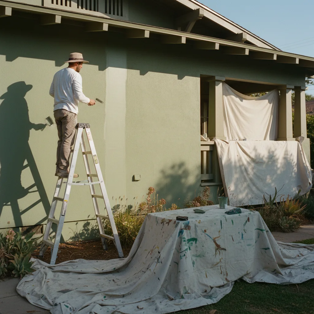 exterior painting project documentary photograph