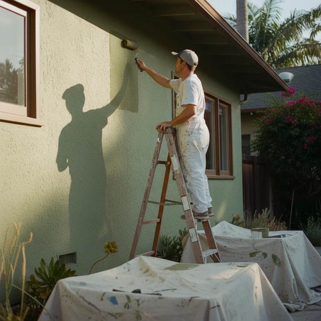 exterior painting project documentary photograph