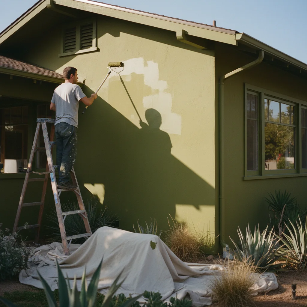 exterior painting project documentary photograph