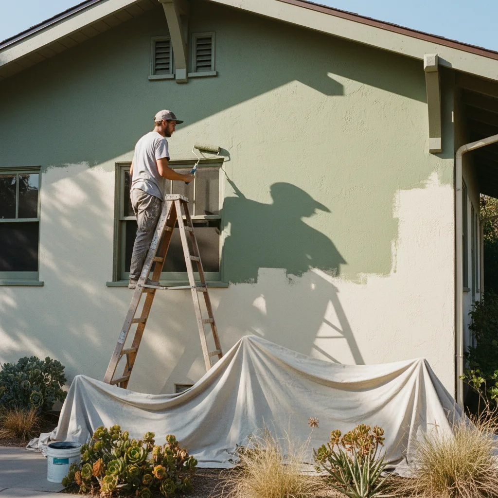 exterior painting project documentary photograph