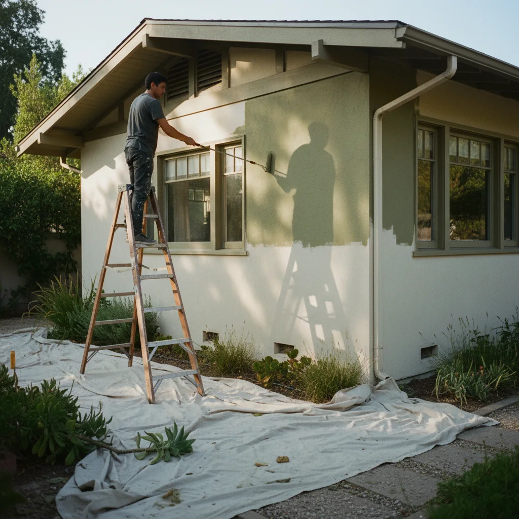 exterior painting project documentary photograph