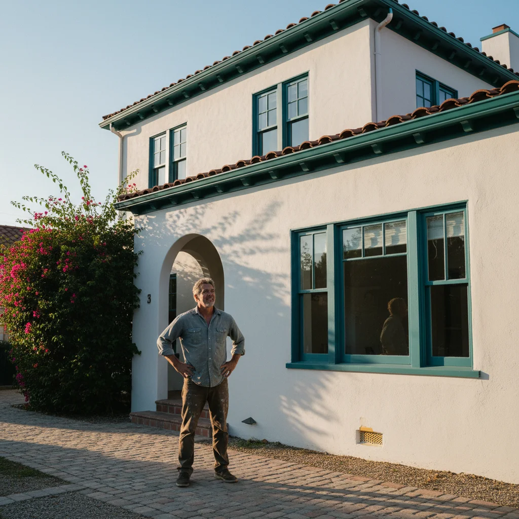 exterior painting project documentary photograph