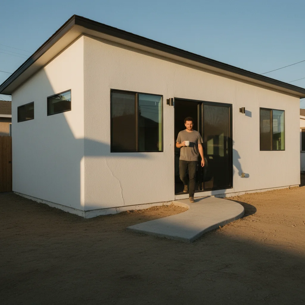 garage conversion project documentary photograph