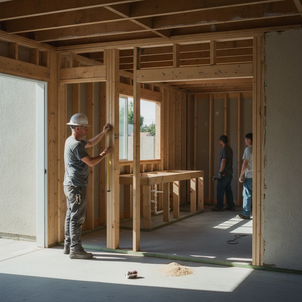 garage conversion project documentary photograph