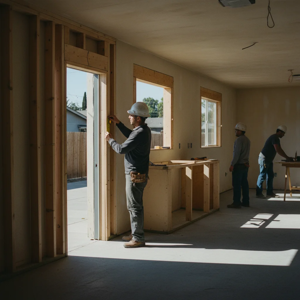 garage conversion project documentary photograph