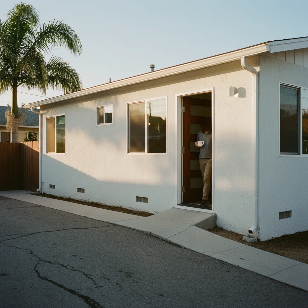 garage conversion project documentary photograph