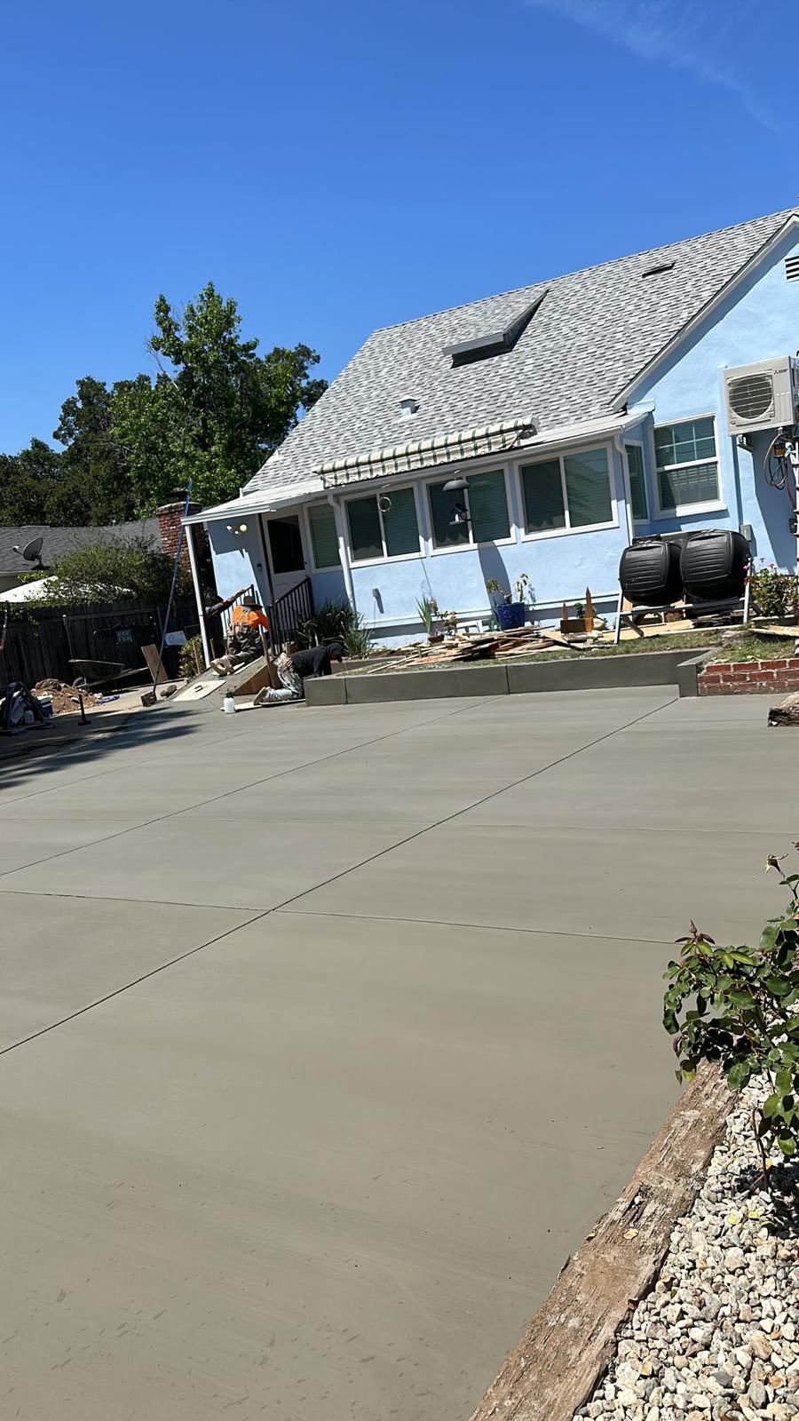 Finished Concrete Driveway Smooth Broom Finish