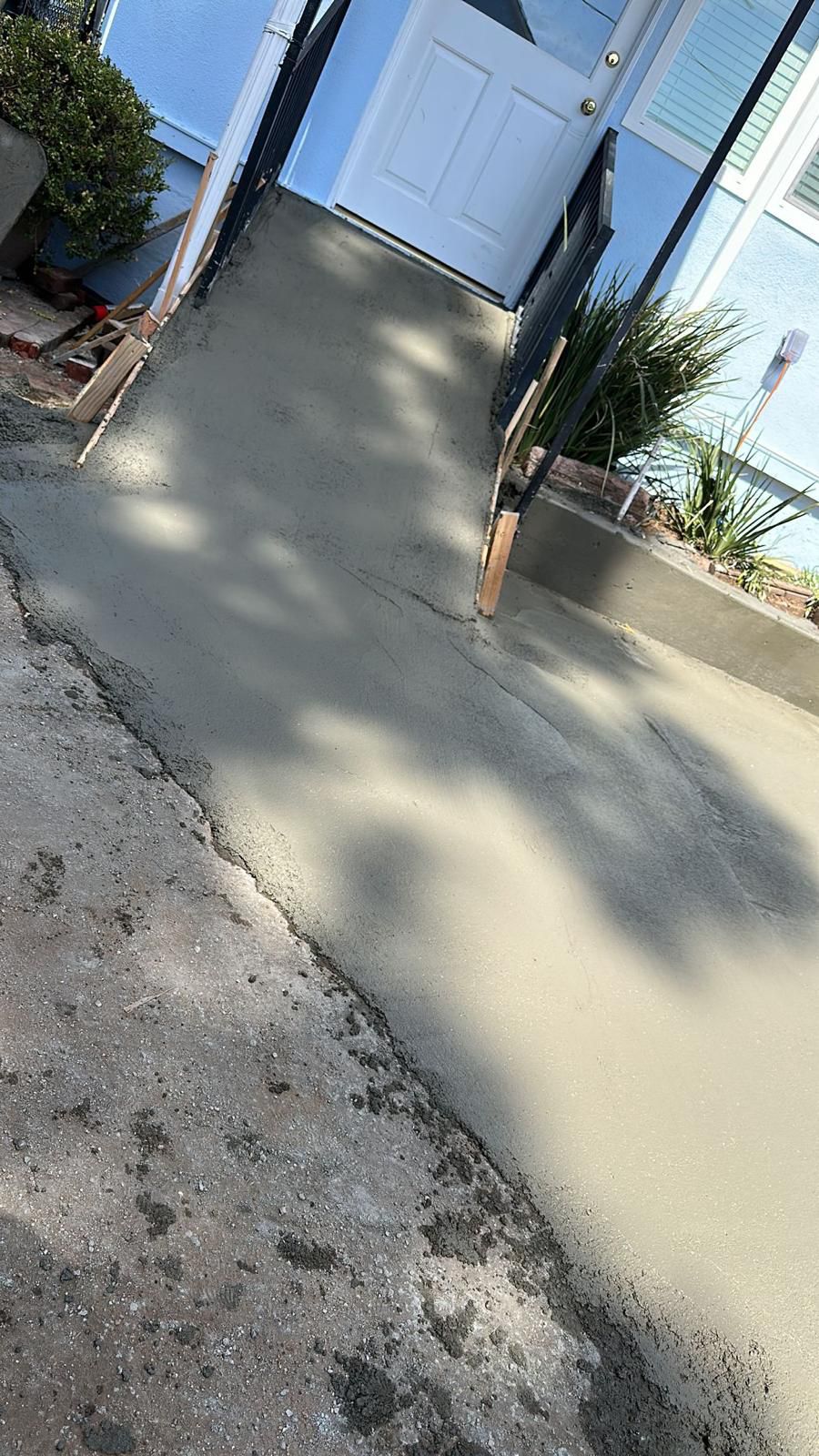Fresh Concrete Entry Path to Front Door