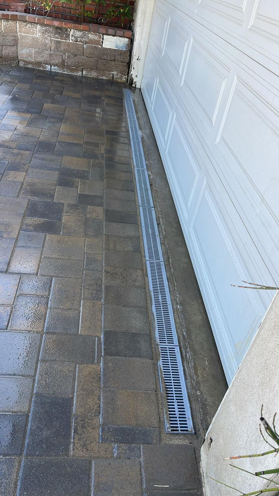 Paver Driveway With Linear Drainage Channel